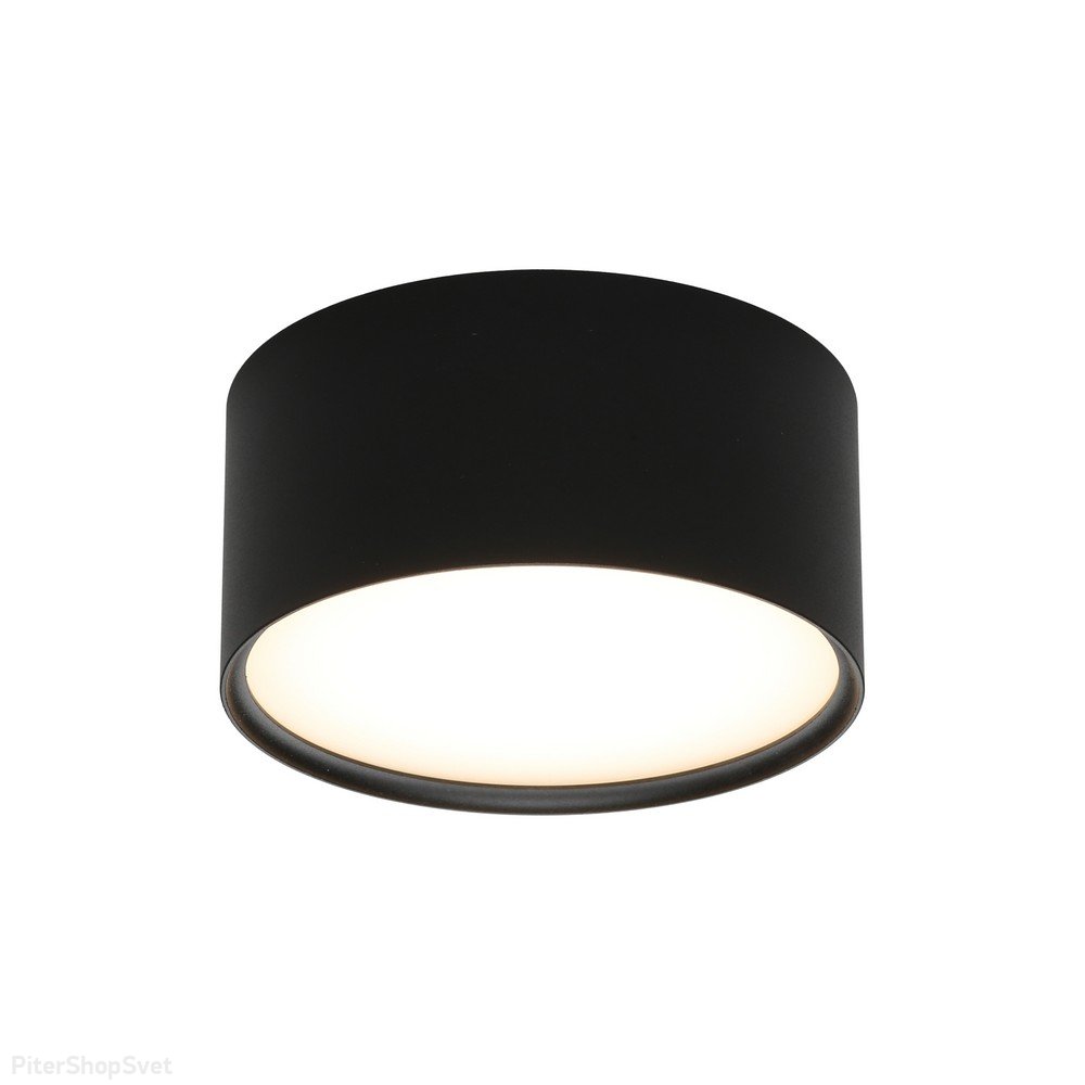 12Вт чёрный круглый плоский накладной светильник «Abano» OML-103319-12