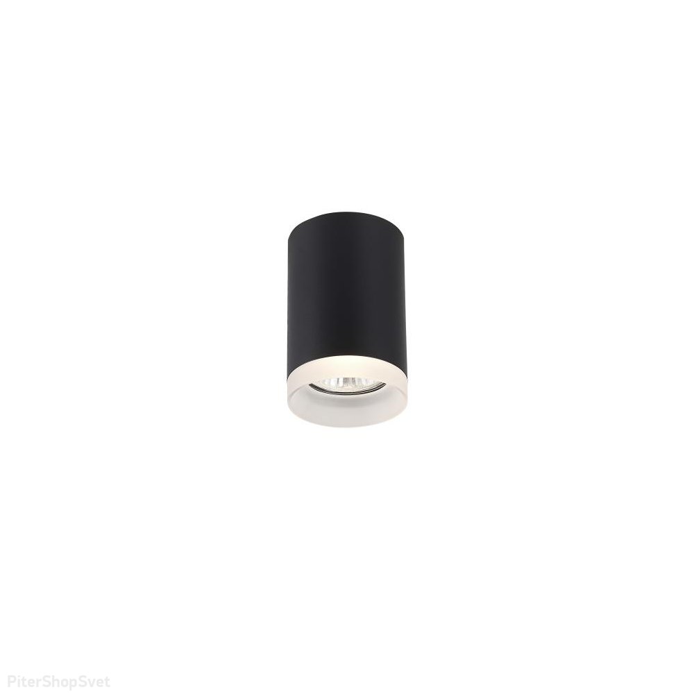 Чёрный накладной потолочный светильник цилиндр 2039-1CLB