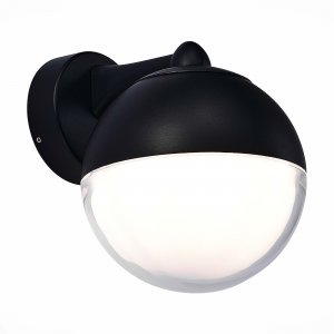 Чёрный уличный настенный светильник шар «Ombra»