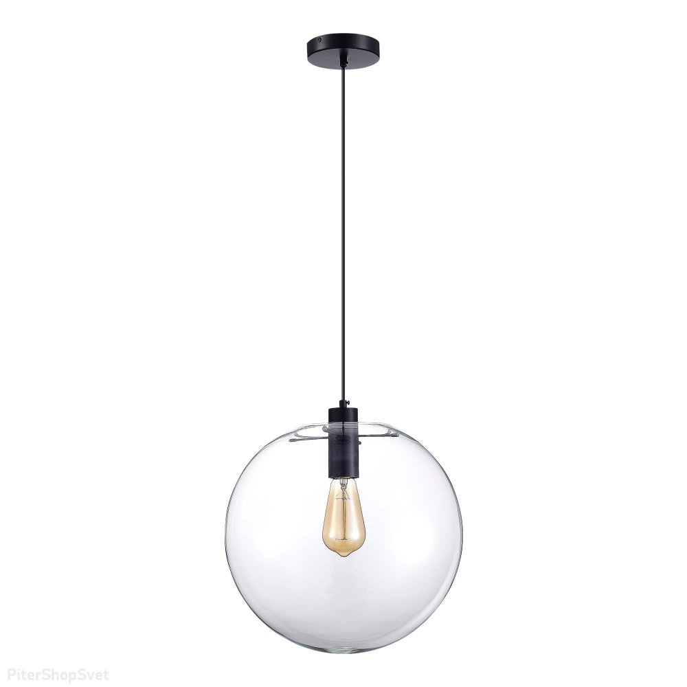 Подвесной светильник шар D35см, чёрный/прозрачный «Noor» SL1056.433.01