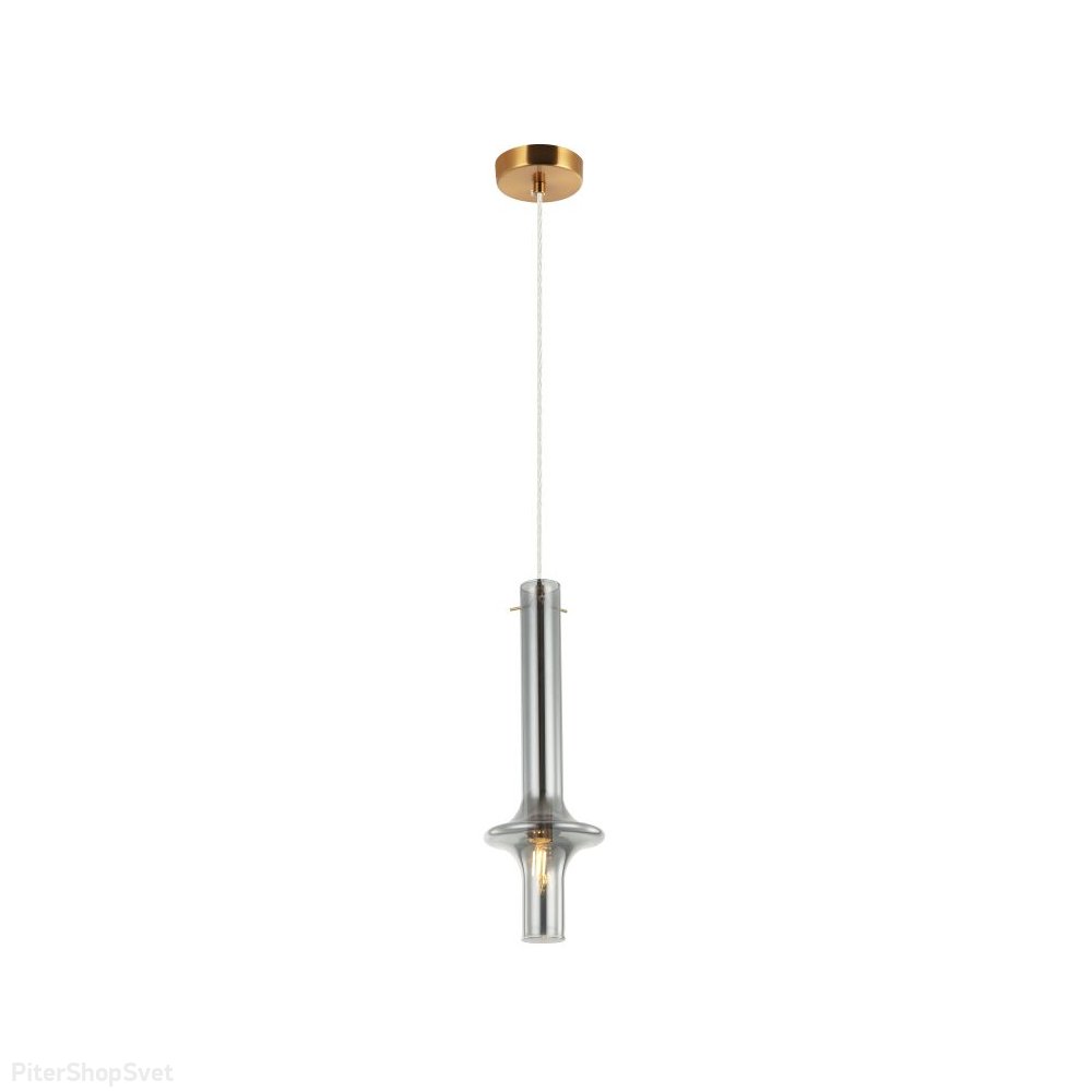 Подвесной светильник бронзового цвета с дымчатым плафоном «Glaso» 2151/61/01P