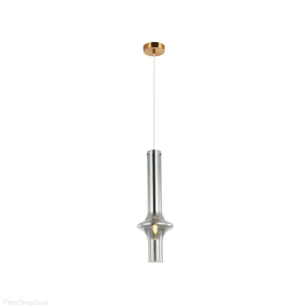 Подвесной светильник бронзового цвета с дымчатым плафоном «Glaso» 2151/63/01P
