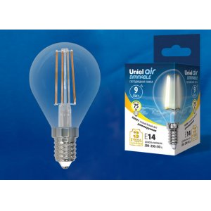 Диммируемая лампа Е14 9Вт 3000К прозрачный шар «Air dimmable»