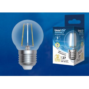 Диммируемая лампа Е27 9Вт 4000К прозрачный шарик «Air dimmable»