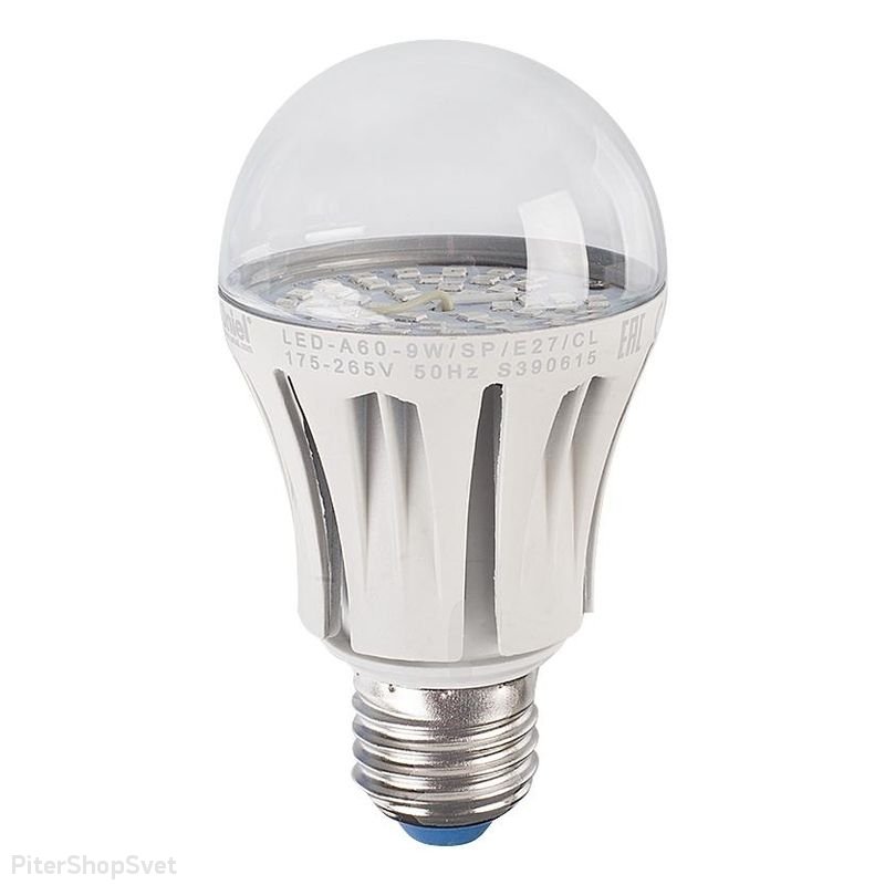 Лампа светодиодная для растений LED-A60-9W/SP/E27/CL ALM01WH