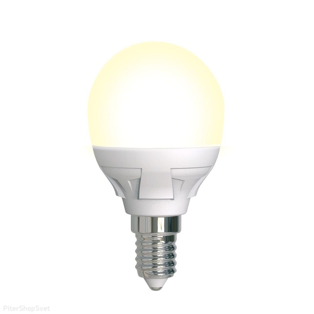 Диммируемая лампа Е14 7Вт 3000К LED-G45 7W/3000K/E14/FR/DIM PLP01WH