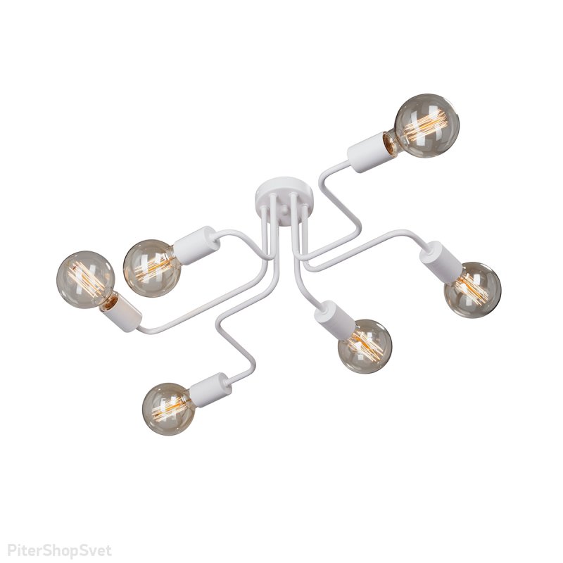 Белая потолочная люстра с открытыми лампами V4196-0/6PL