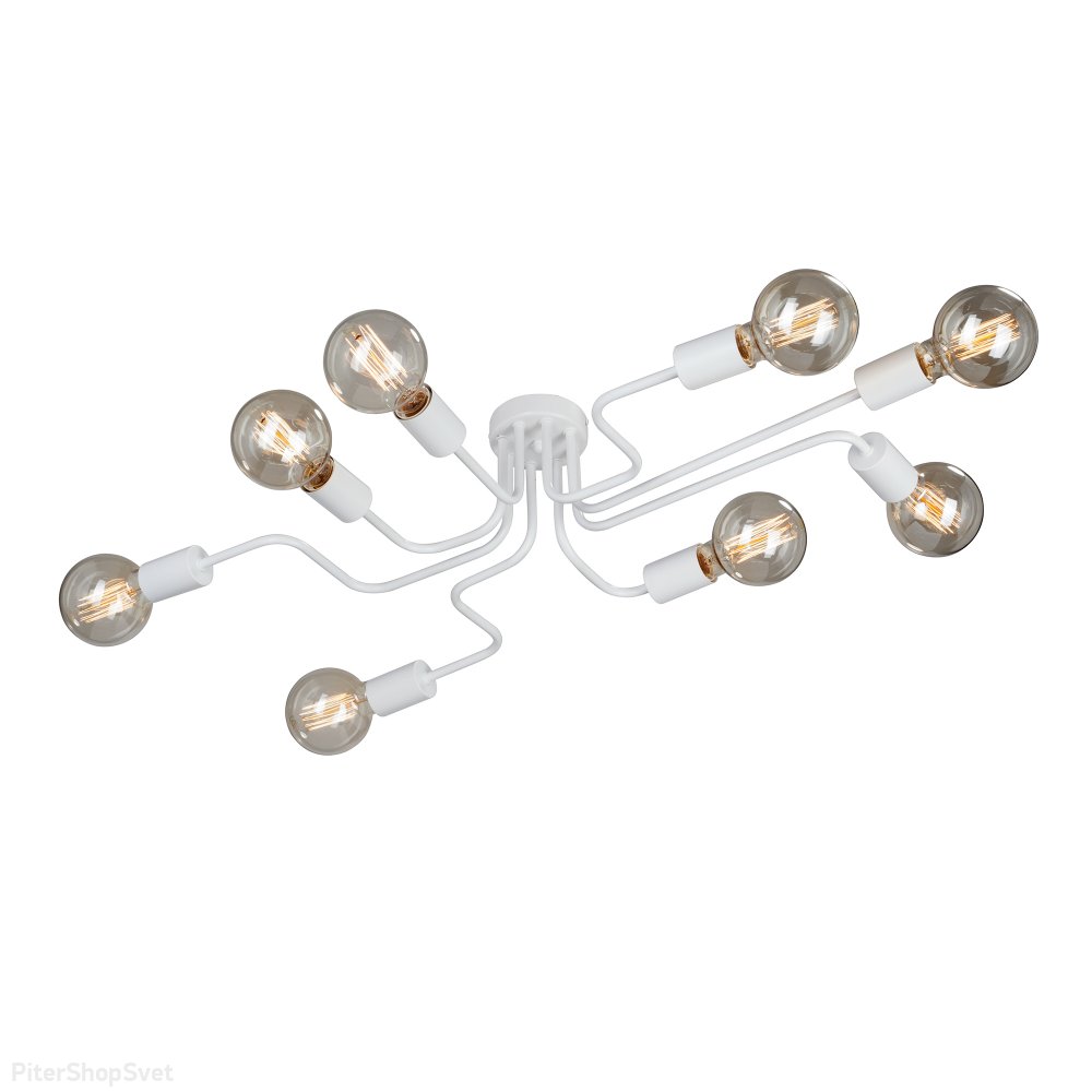 Белая потолочная люстра с открытыми лампами V4196-0/8PL