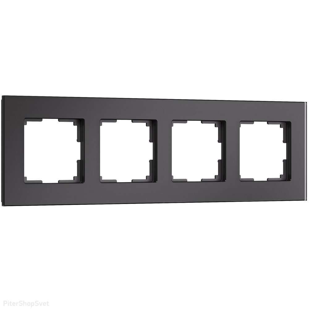 Стеклянная рамка на 4 поста «Senso черный soft-touch» W0043108